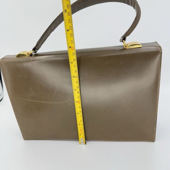 Vintage 1950s Dafar Brown Leather Handbag Purse - Picture 13 of 15